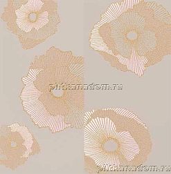 Creto Mono Golden Flowers Бежевое Глянцевое Панно 60х60 (Из 2-х плиток) см