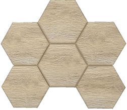 Ametis Selection SI01 Oak Hexagon Серая Неполированная Мозаика 25х28 см