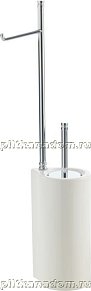 Stil Haus Hashi, стойка h62 см: бумагодержатель/белый керамический ёрш, чёрный матовый, 972(23)