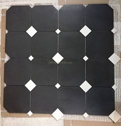 Идальго Метлахская плитка Диана Черная Матовая Настенная плитка 40x40 см
