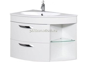 Тумба с раковиной De Aqua Трио Люкс 80 L белый