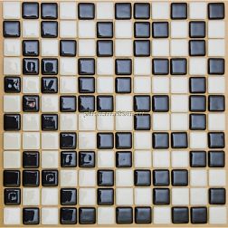 MVAPrintMosaic Мозаика стеклянная Микс 25FL-S-034 Черный + Белый 31,5х31,5 см