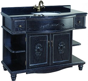 Bellezza Аврора Тумба массив дуба черная (патина) серебро 115 см