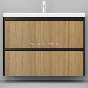 Тумба подвесная Velvex Klaufs 100 см tpKLA.100.2Y.NEW-617.217, черный/дерево