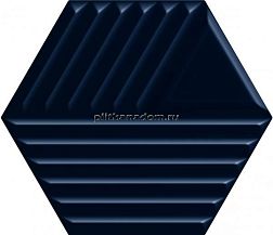 Paradyz Intense Tone Blue Heksagon Structure C Shiny Синяя Глянцевая Структурированная Настенная плитка 17,1x19,8 см