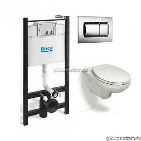 Roca Mateo 893100010 Пэк унитаз, инсталляция, кнопка, сиденье (микролифт)