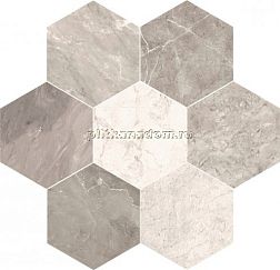 Unica Marmo Mix Grigio Light Еsagono Керамогранит 35х40 см