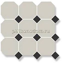 Top Cer Octagon 4416 OCT14-1Ch White Black Dots 14 Черно-белый Матовый Керамогранит 30x30 см